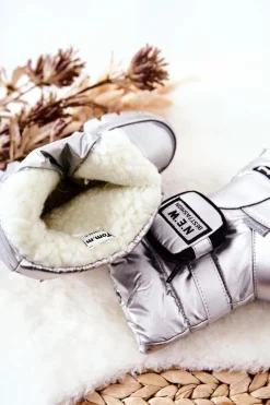 New Dziecięce Ocieplane Śniegowce Z Nerką Srebrne Nereyda Dzieci Dziewczęce