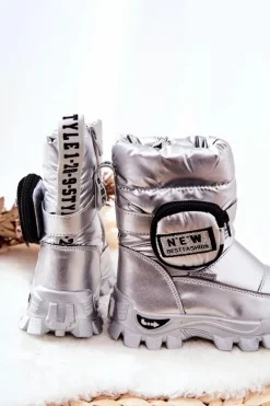 New Dziecięce Ocieplane Śniegowce Z Nerką Srebrne Nereyda Dzieci Dziewczęce