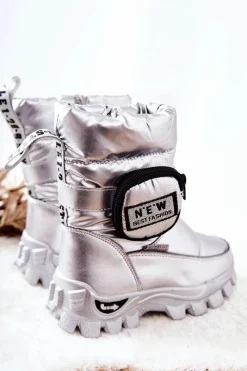 New Dziecięce Ocieplane Śniegowce Z Nerką Srebrne Nereyda Dzieci Dziewczęce