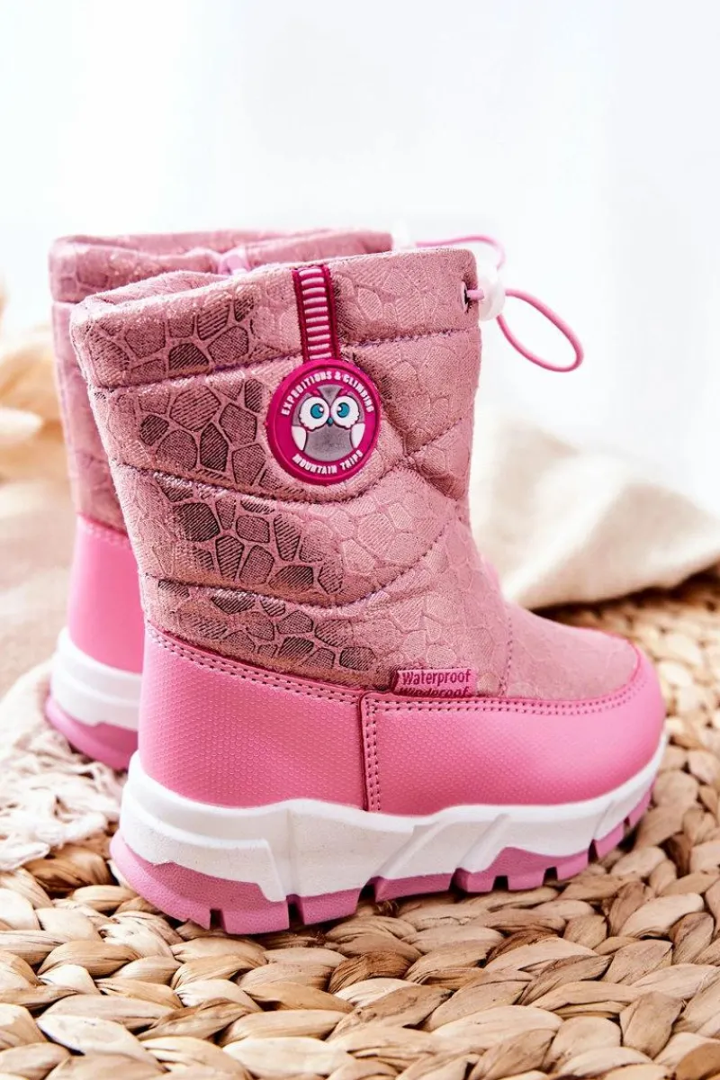 Dziewczęce>Boto Dziecięce Ocieplane Śniegowce Na Suwak Różowe Layoth