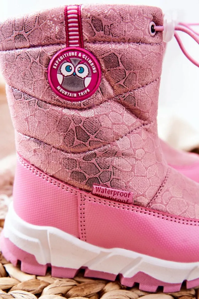 Dziewczęce>Boto Dziecięce Ocieplane Śniegowce Na Suwak Różowe Layoth