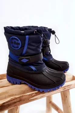 Sale Lee Cooper Dziecięce Ocieplane Śniegowce LCJ-21-44-0522 Granatowe