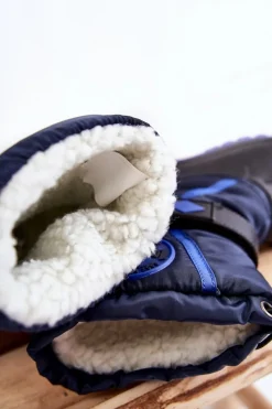 Sale Lee Cooper Dziecięce Ocieplane Śniegowce LCJ-21-44-0522 Granatowe