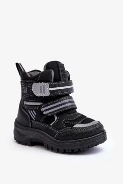 Chłopięce|Dziewczęce>Big Star Shoes Dziecięce Ocieplane Śniegowce Na Rzepy Czarne Big Star MM374129