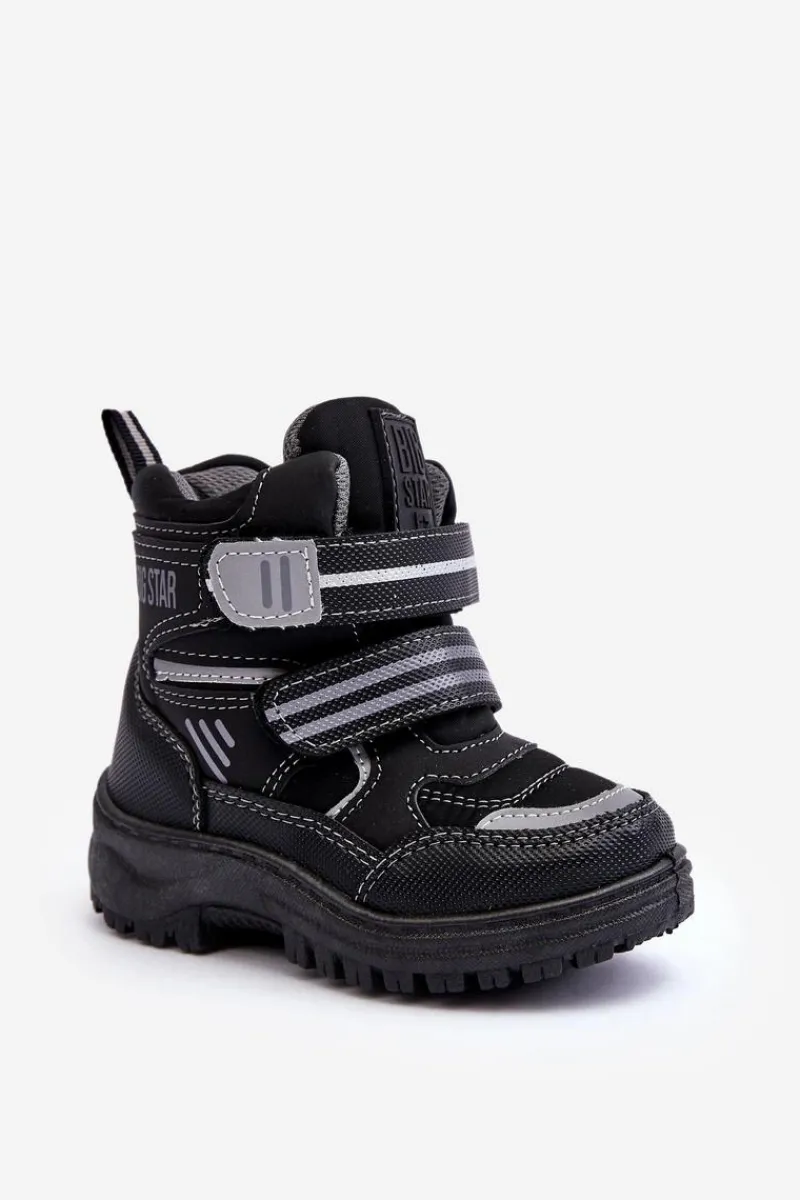 Chłopięce|Dziewczęce>Big Star Shoes Dziecięce Ocieplane Śniegowce Na Rzepy Czarne Big Star MM374129