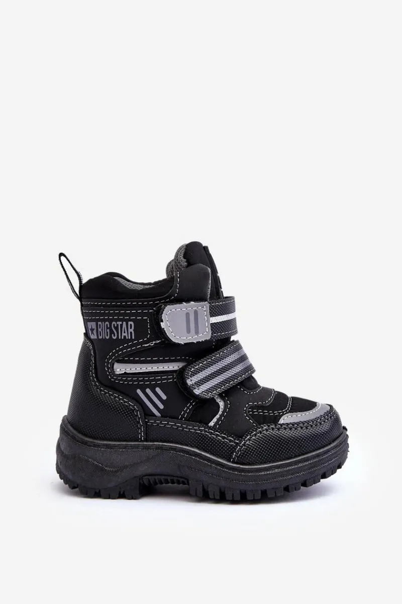 Chłopięce|Dziewczęce>Big Star Shoes Dziecięce Ocieplane Śniegowce Na Rzepy Czarne Big Star MM374129