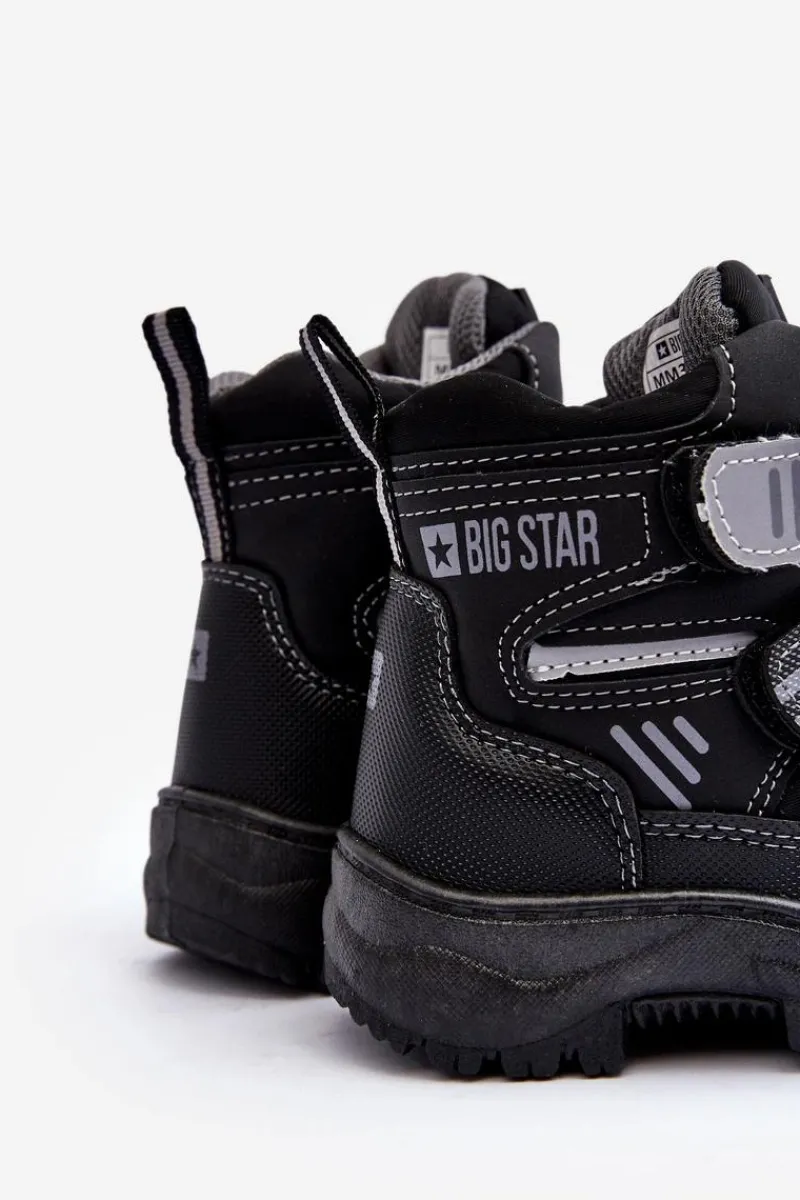 Chłopięce|Dziewczęce>Big Star Shoes Dziecięce Ocieplane Śniegowce Na Rzepy Czarne Big Star MM374129