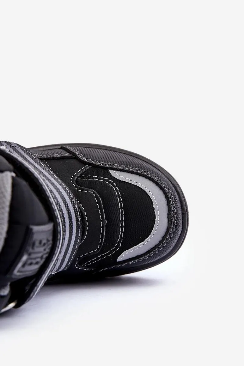 Chłopięce|Dziewczęce>Big Star Shoes Dziecięce Ocieplane Śniegowce Na Rzepy Czarne Big Star MM374129