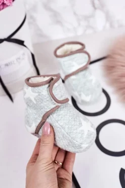 Boto Dziecięce Ocieplane Papcie W Gwiazdki Niebieskie Cupcake