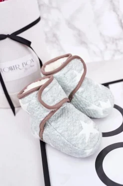 Boto Dziecięce Ocieplane Papcie W Gwiazdki Niebieskie Cupcake