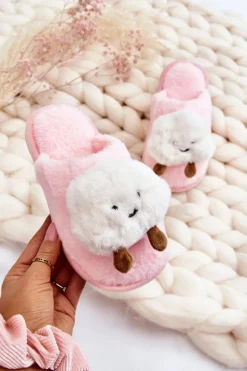 Boto Dziecięce Ocieplane Papcie Z Futerkiem Różowe Rubee