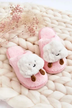 Boto Dziecięce Ocieplane Papcie Z Futerkiem Różowe Rubee