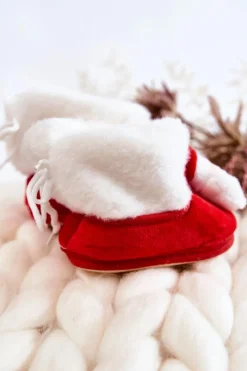 Chłopięce|Dziewczęce>Aura.via Dziecięce Ocieplane Papcie Mikołaj Czerwone