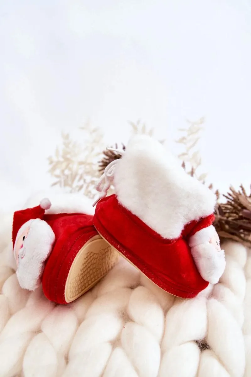 Chłopięce|Dziewczęce>Aura.via Dziecięce Ocieplane Papcie Mikołaj Czerwone