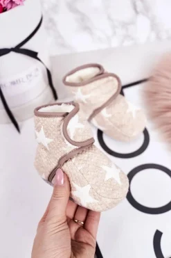 Clearance Dziecięce Ocieplane Papcie W Gwiazdki Beżowe Cupcake Dzieci Chłopięce|Dziewczęce