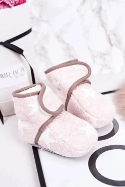 Chłopięce|Dziewczęce>Boto Dziecięce Ocieplane Papcie W Gwiazdki Różowe Cupcake