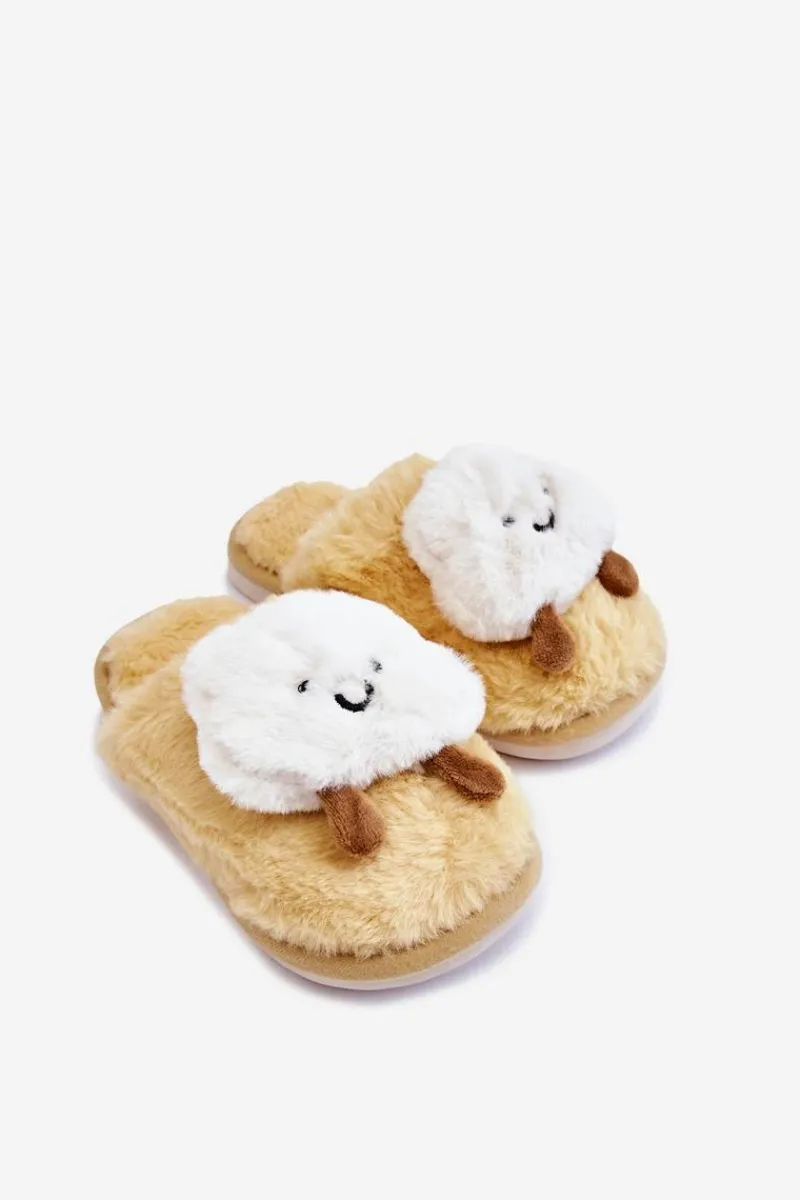 Dziewczęce>Boto Dziecięce Ocieplane Papcie Z Futerkiem Żólte Rubee