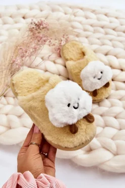 Dziewczęce>Boto Dziecięce Ocieplane Papcie Z Futerkiem Żólte Rubee