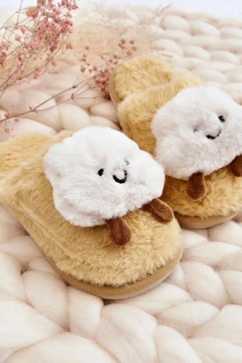 Dziewczęce>Boto Dziecięce Ocieplane Papcie Z Futerkiem Żólte Rubee