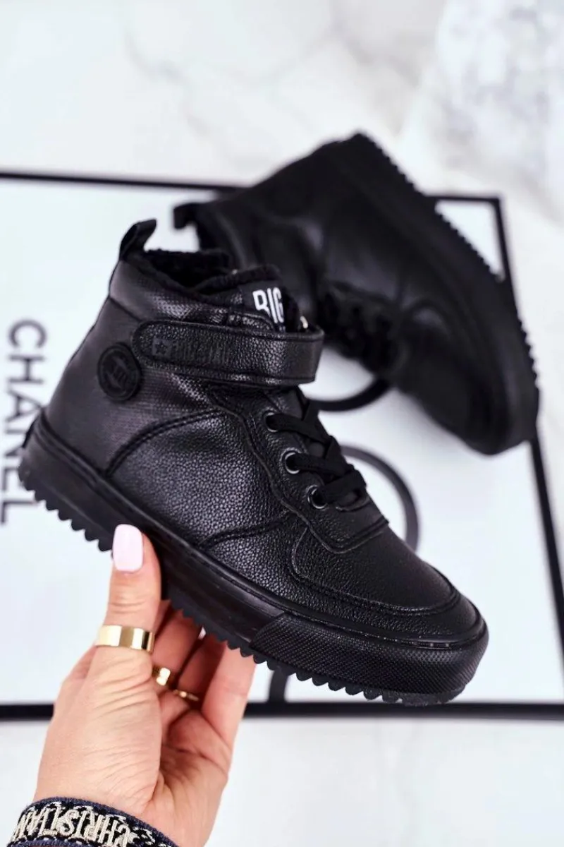 Chłopięce|Dziewczęce>Big Star Shoes Dziecięce Ocieplane Sportowe Buty Big Star GG374040 Czarne Czarny