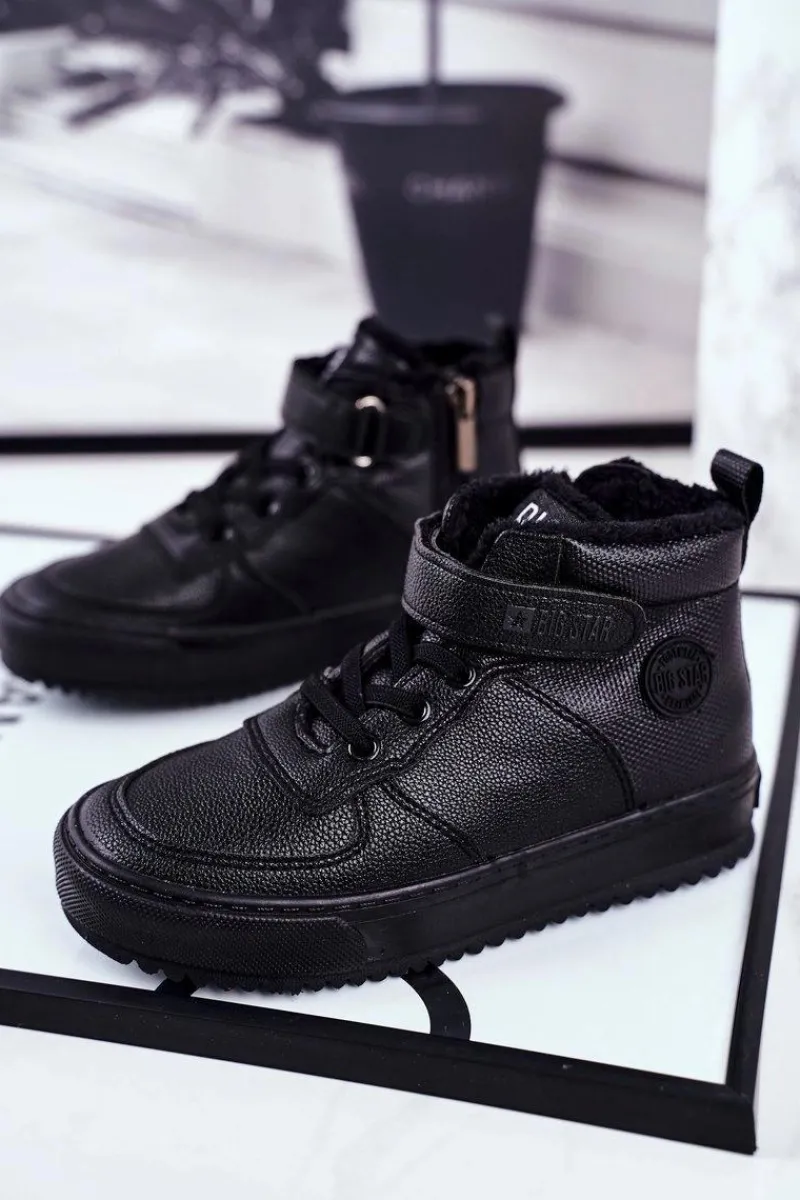 Chłopięce|Dziewczęce>Big Star Shoes Dziecięce Ocieplane Sportowe Buty Big Star GG374040 Czarne Czarny