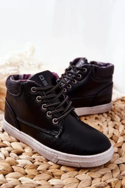 Big Star Shoes Dziecięce Ocieplane Sportowe Buty Big Star BB374132BS Czarne