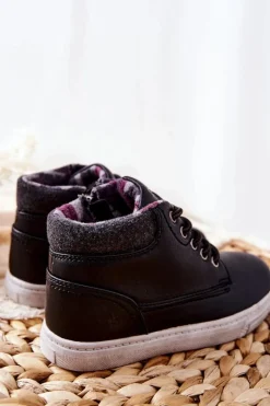 Big Star Shoes Dziecięce Ocieplane Sportowe Buty Big Star BB374132BS Czarne