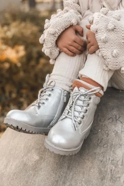 Chłopięce|Dziewczęce>Boto Dziecięce Ocieplane Srebrne Trapery Botki Dexter Srebrny