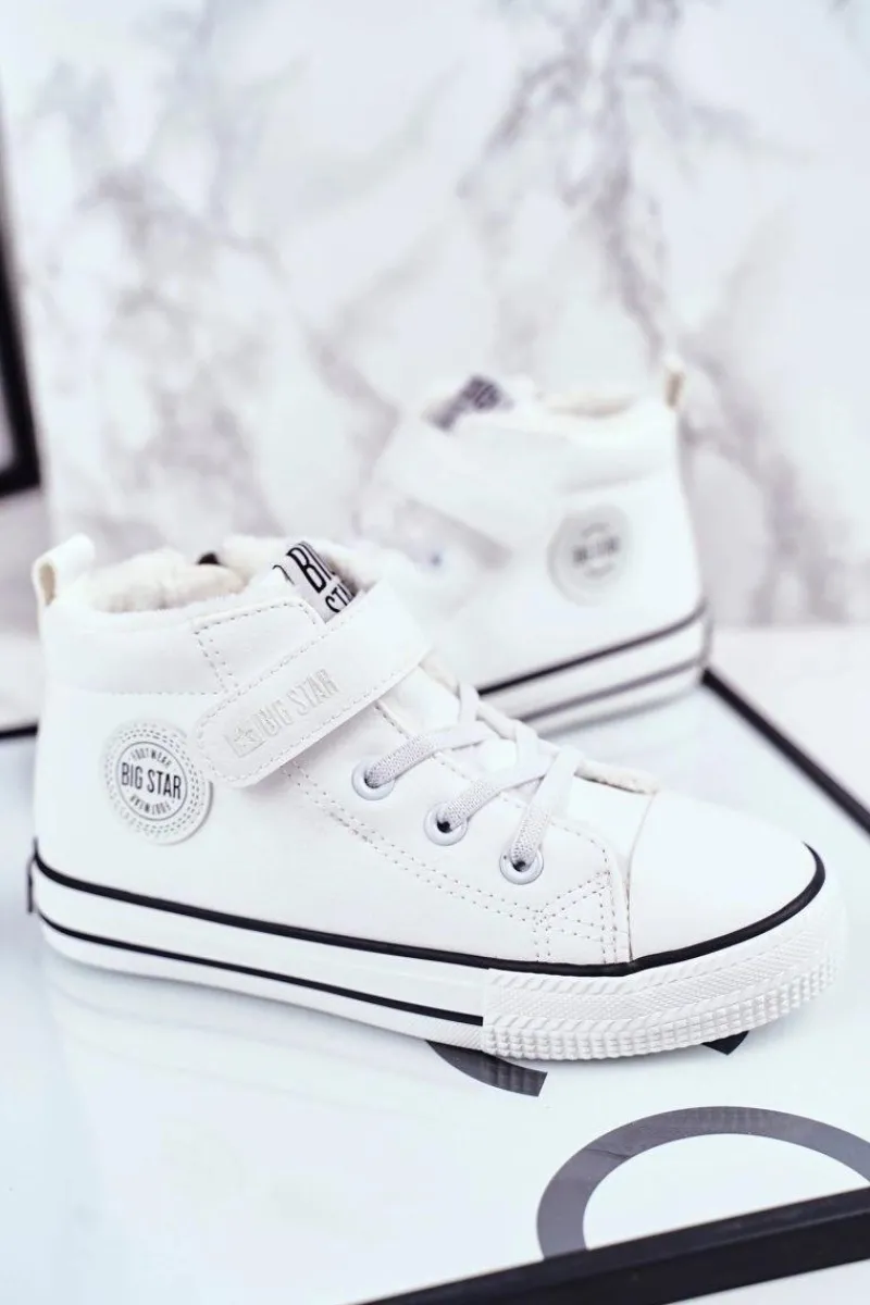 Chłopięce|Dziewczęce>Big Star Shoes Dziecięce Ocieplane Trampki Big Star GG374033 Białe