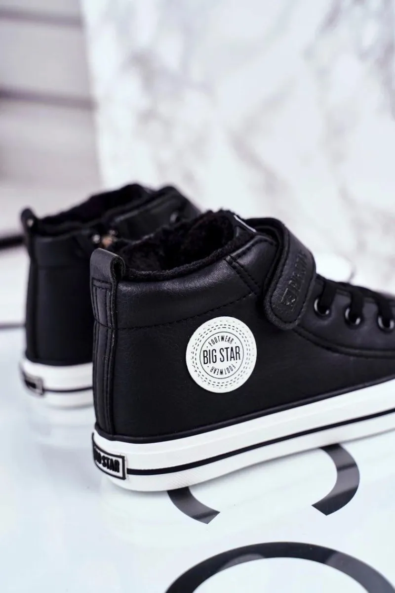 Hot Dziecięce Ocieplane Trampki Big Star GG374035 Czarne Dzieci Chłopięce|Dziewczęce