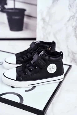 Hot Dziecięce Ocieplane Trampki Big Star GG374035 Czarne Dzieci Chłopięce|Dziewczęce