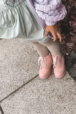 Best Boto Dziecięce Ocieplane Trapery Botki Pudrowy Róż Dexter