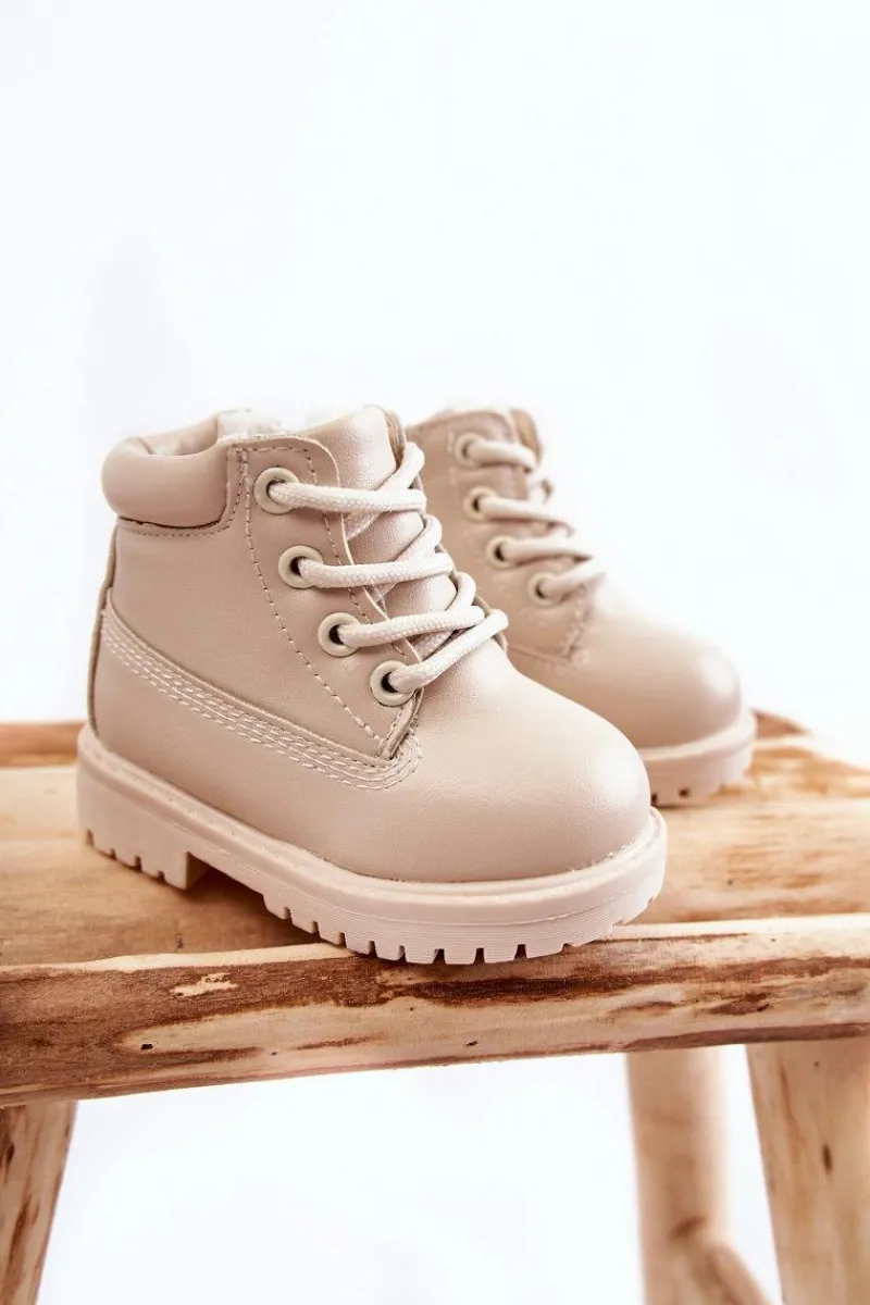 New Dziecięce Ocieplane Trapery Botki Jasnobeżowe Dexter Dzieci Chłopięce|Dziewczęce