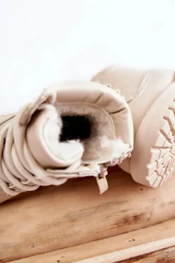 New Dziecięce Ocieplane Trapery Botki Jasnobeżowe Dexter Dzieci Chłopięce|Dziewczęce