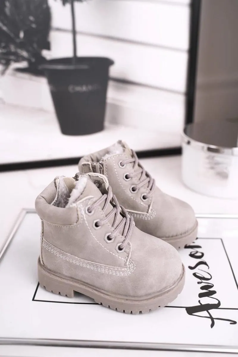 Online Boto Dziecięce Ocieplane Trapery Botki Szare Dexter