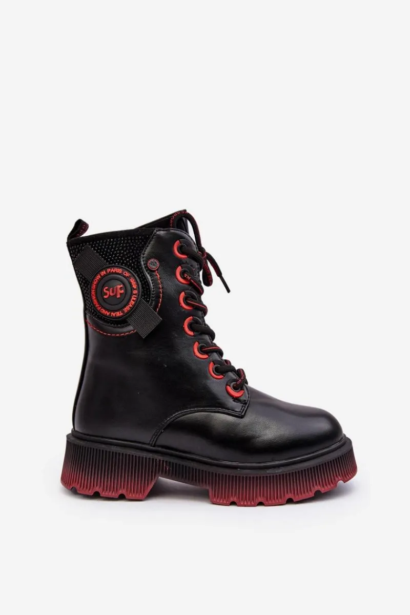 New Evento Dziecięce Ocieplane Trapery Botki Czarne Askya