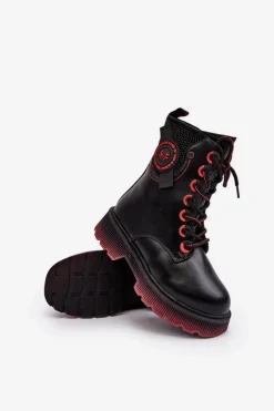 New Evento Dziecięce Ocieplane Trapery Botki Czarne Askya