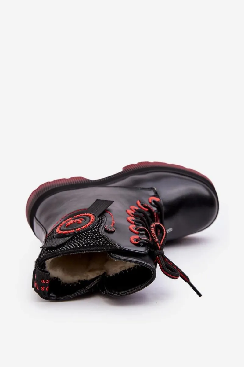 New Evento Dziecięce Ocieplane Trapery Botki Czarne Askya