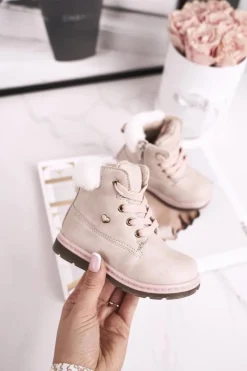 Dziewczęce>Evento Dziecięce Ocieplane Trapery Botki Beżowe Maestro