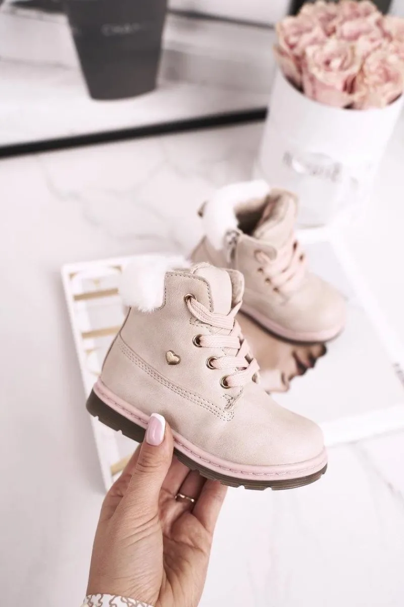 Dziewczęce>Evento Dziecięce Ocieplane Trapery Botki Beżowe Maestro