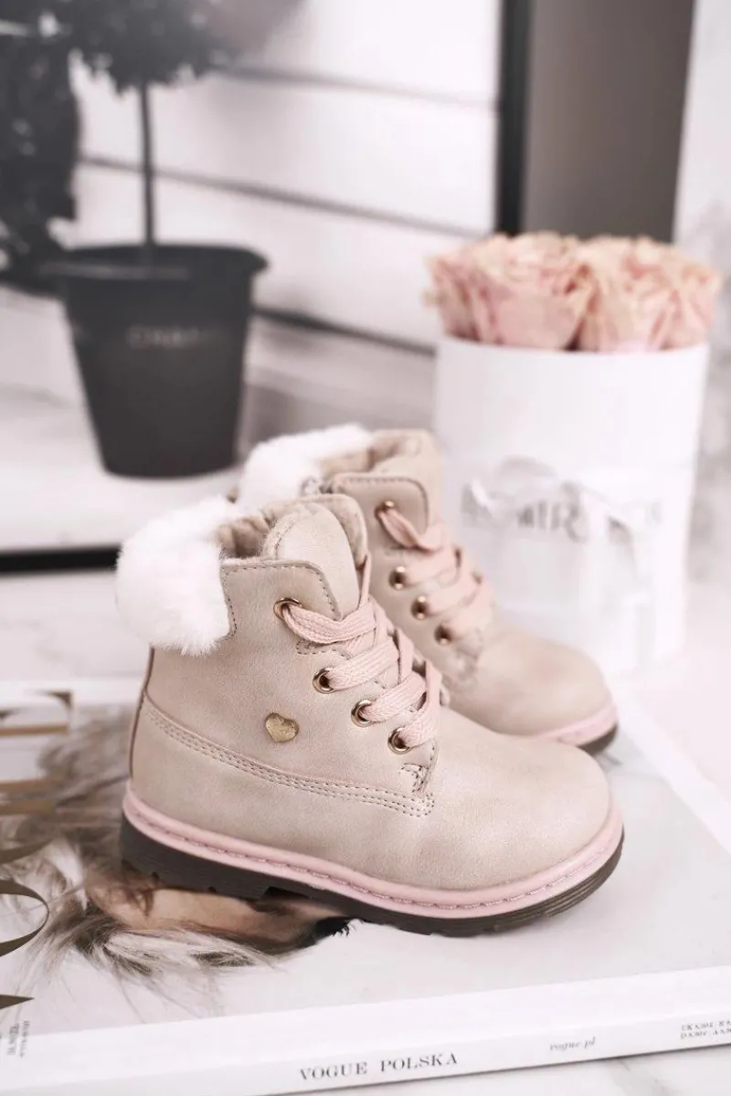 Dziewczęce>Evento Dziecięce Ocieplane Trapery Botki Beżowe Maestro