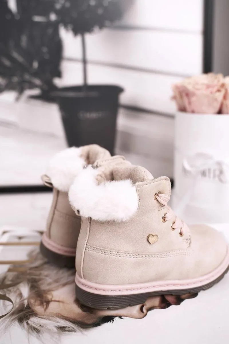 Dziewczęce>Evento Dziecięce Ocieplane Trapery Botki Beżowe Maestro