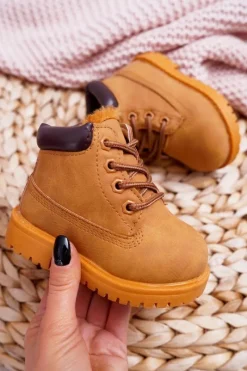 Online Boto Dziecięce Ocieplane Trapery Botki Camel Dexter