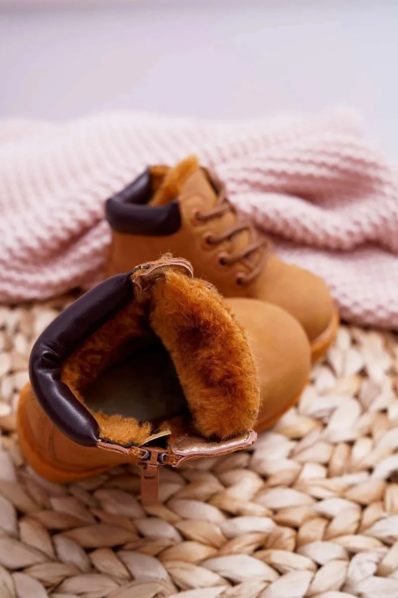 Online Boto Dziecięce Ocieplane Trapery Botki Camel Dexter