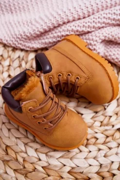 Online Boto Dziecięce Ocieplane Trapery Botki Camel Dexter