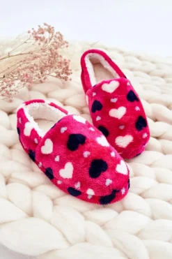 Sale Boto Dziecięce Ocieplane Wsuwane Papcie W Serca Fuksja Meyra
