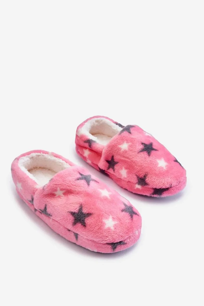 Outlet Dziecięce Ocieplane Wsuwane Papcie W Gwiazdy Różowe Meyra Dzieci Dziewczęce|Back To School