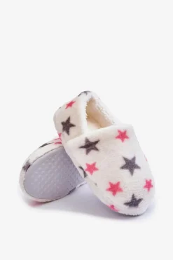 New Dziecięce Ocieplane Wsuwane Papcie W Gwiazdy Białe Meyra Dzieci Dziewczęce|Back To School
