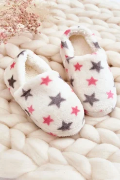 New Dziecięce Ocieplane Wsuwane Papcie W Gwiazdy Białe Meyra Dzieci Dziewczęce|Back To School