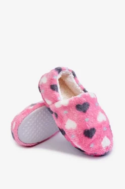 Sale Dziecięce Ocieplane Wsuwane Papcie W Serca Różowe Meyra Dzieci Dziewczęce|Back To School